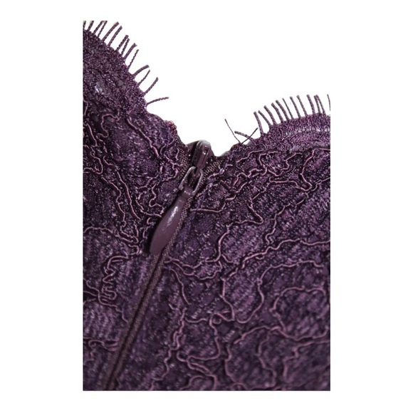 NWT ADRIANNA PAPELL Purple Plum Lace One Shoulder Formal Gown Size US 2 … - Picture 8 of 10